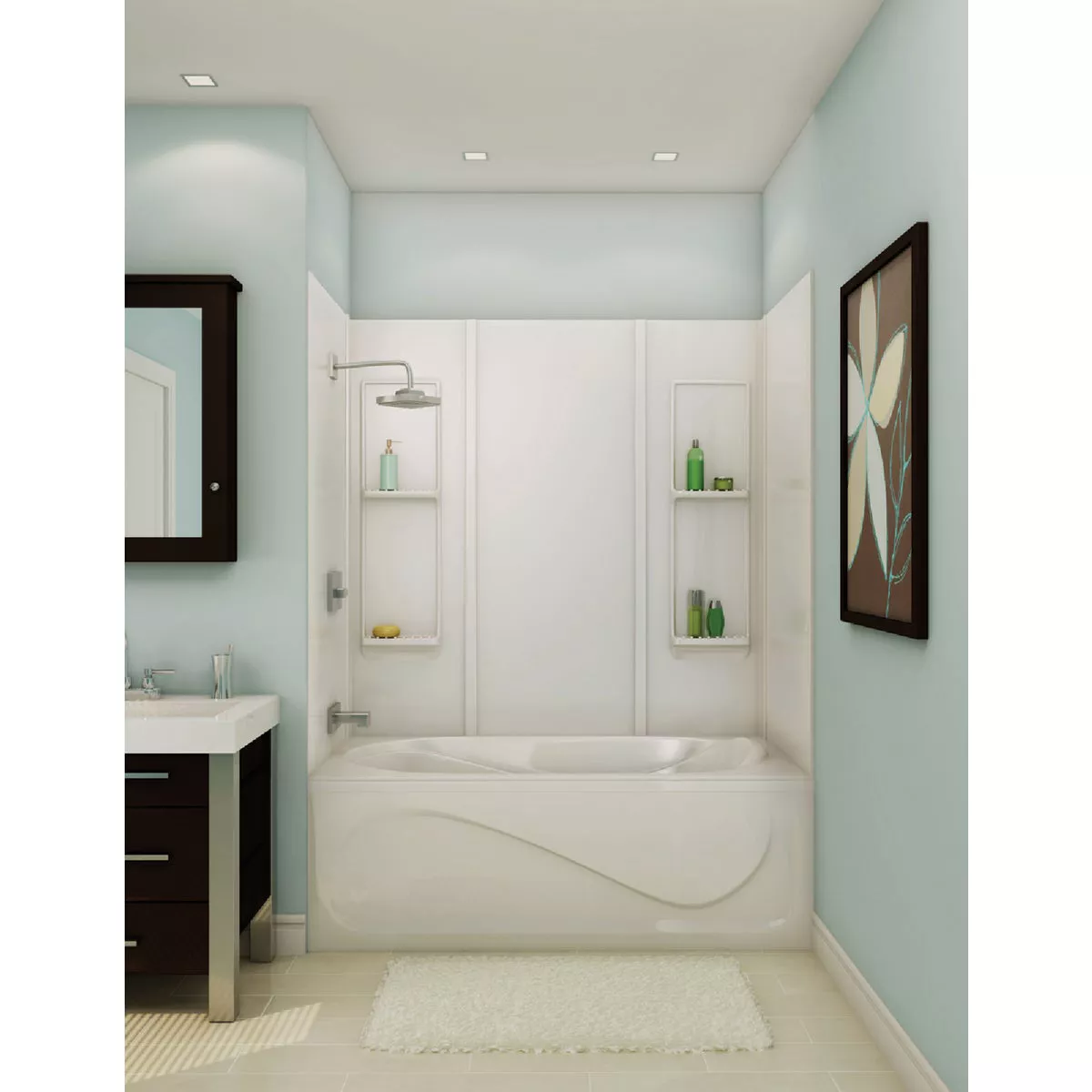 Maax Elan 59 61 x 32 Acrylic Glue up Five-Piece Tub Wall Surround in White