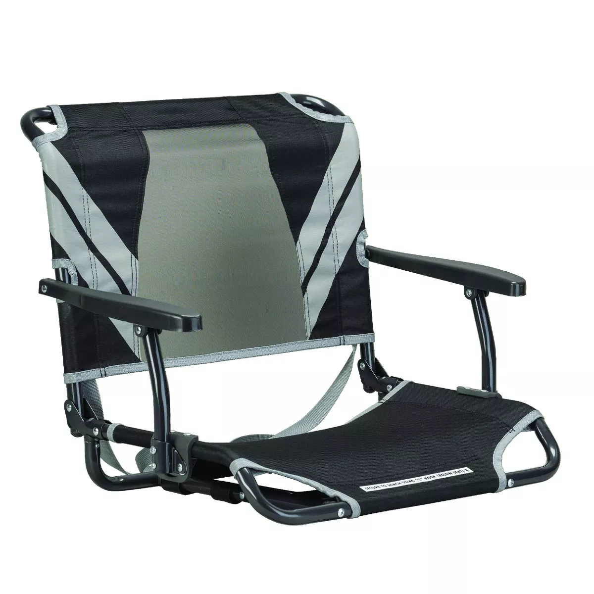 GCI Outdoor Varsity Black/Gray Big Comfort Stadium Chair with Armrests