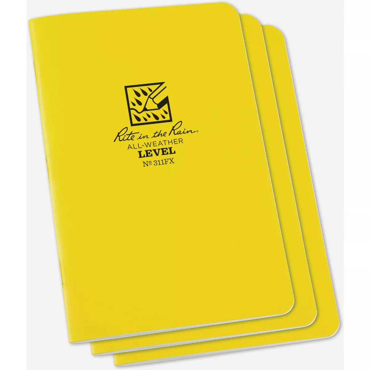 Rite in the Rain 4.625 In. x 7 In. Yellow 24-Sheet Level Pattern Stapled Notebook (3-Pack)