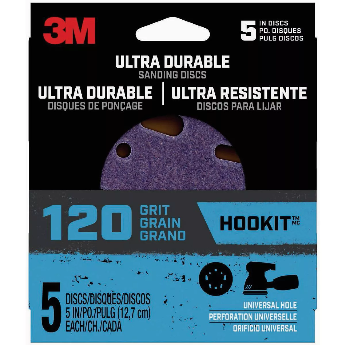 3M 5" H&I/Univ 120 Grit Sanding Disc