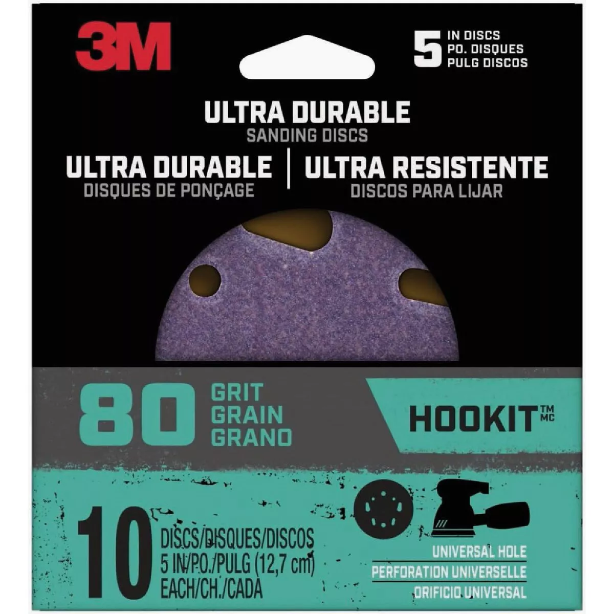 3M HookIt Ultra Durable 80 Grit Sanding Disc (10-Pack)