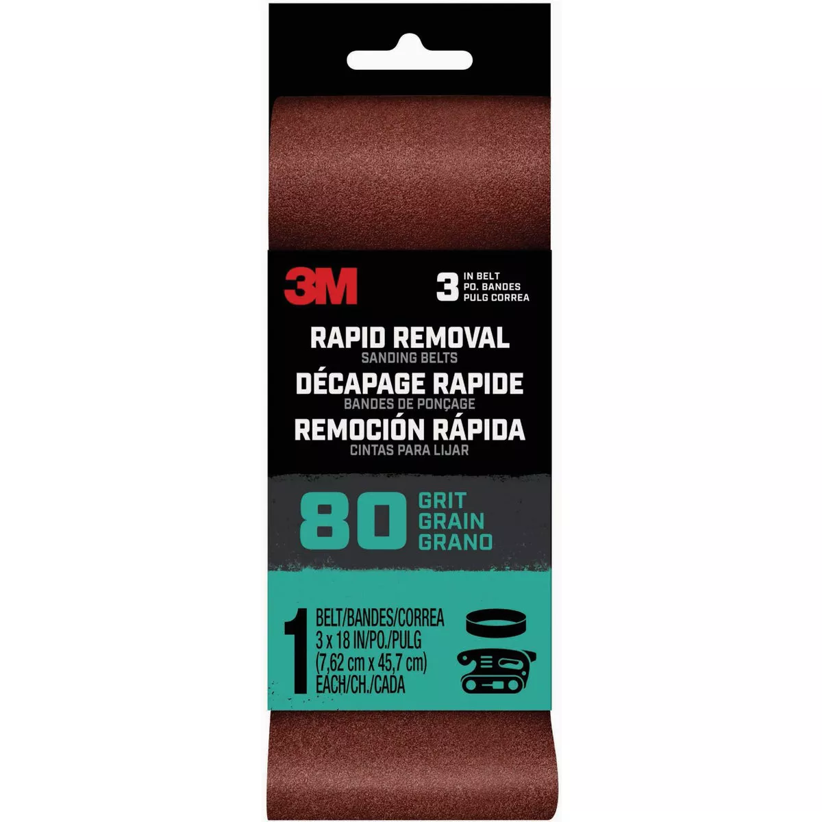 3M 3 In. x 18 In. 80 Grit Power Sanding Belt