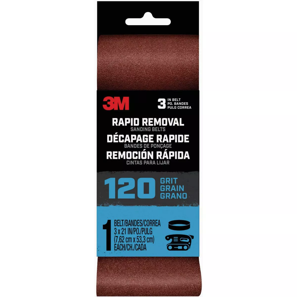 3M 3 In. x 21 In. 120 Grit Power Sanding Belt