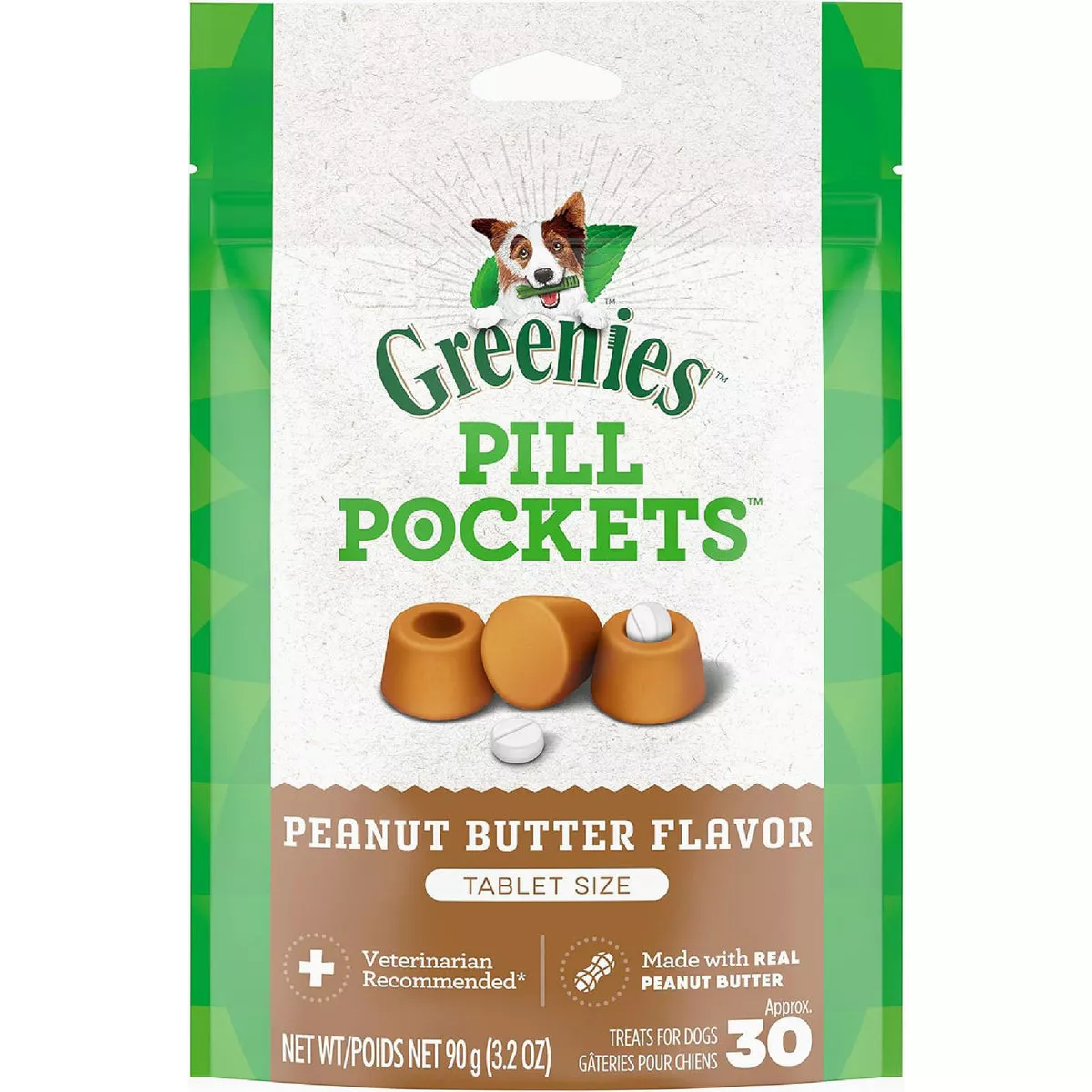 Greenies Tablet Pill Pockets Peanut Butter Flavor Chewy Dog Treat (30-Pack) - photo 2