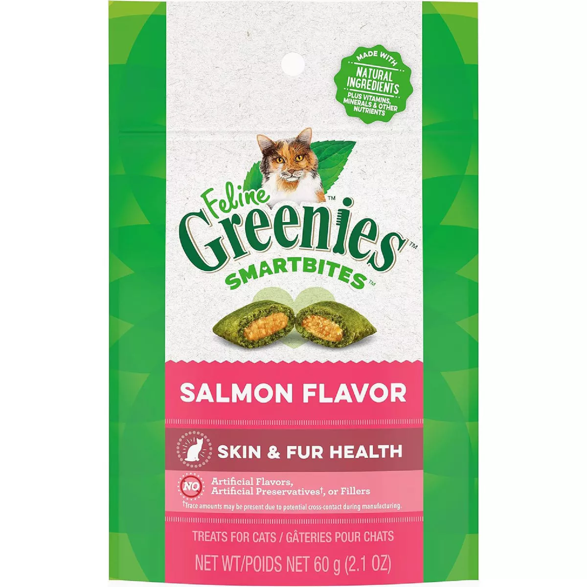 Greenies SmartBites Salmon 2.1 Oz. Skin & Fur Health Cat Treats - photo 2