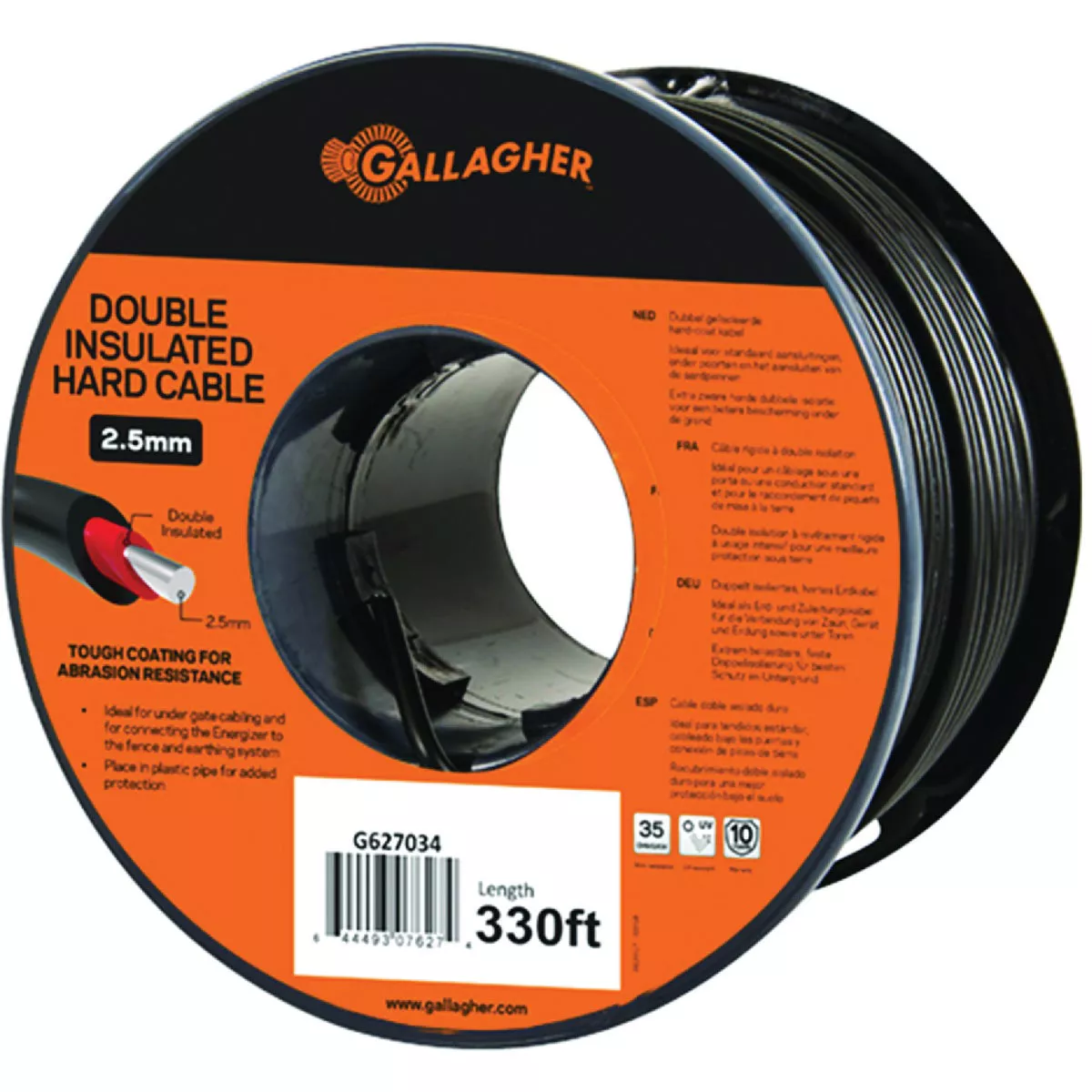 Gallagher 12.5 Ga. X 330 Ft. Black Double Insulated Hard Cable-