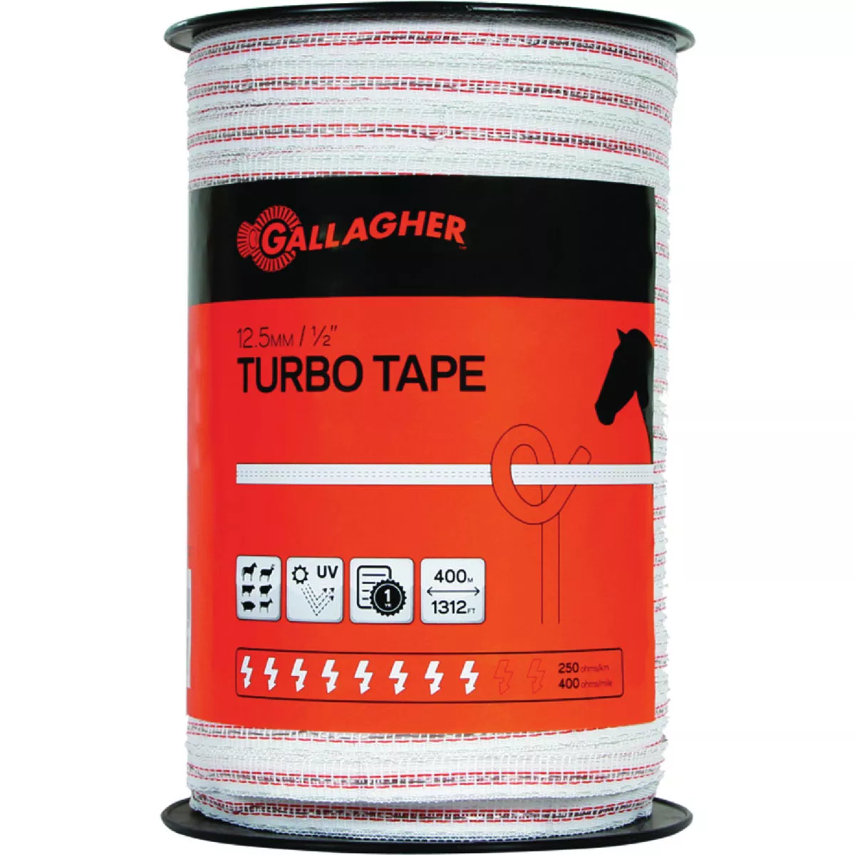 Gallagher 1/2 In. x 1312 Ft. White Turbo Tape