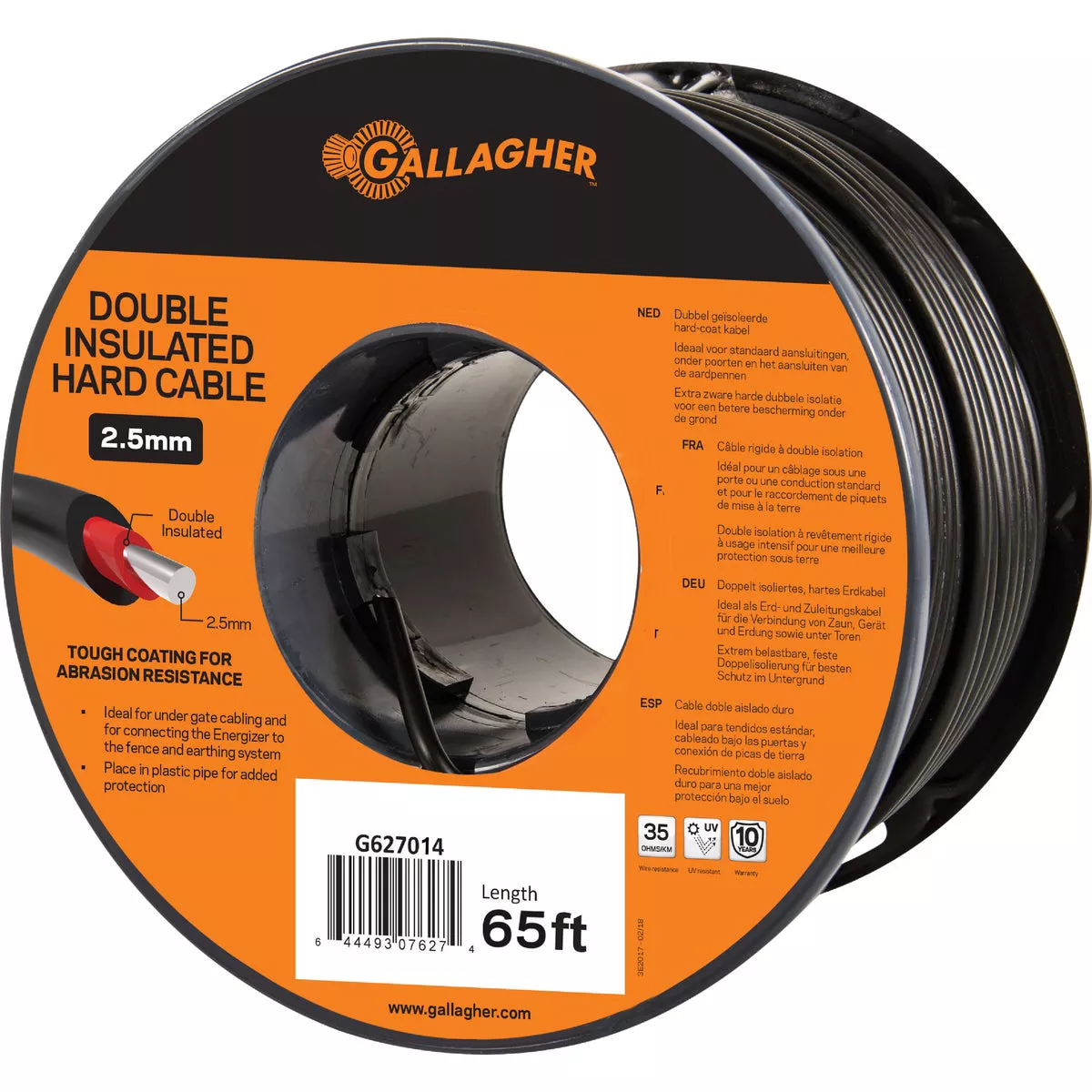Gallagher 12.5 Ga. X 65 Ft. Black Double Insulated Hard Cable