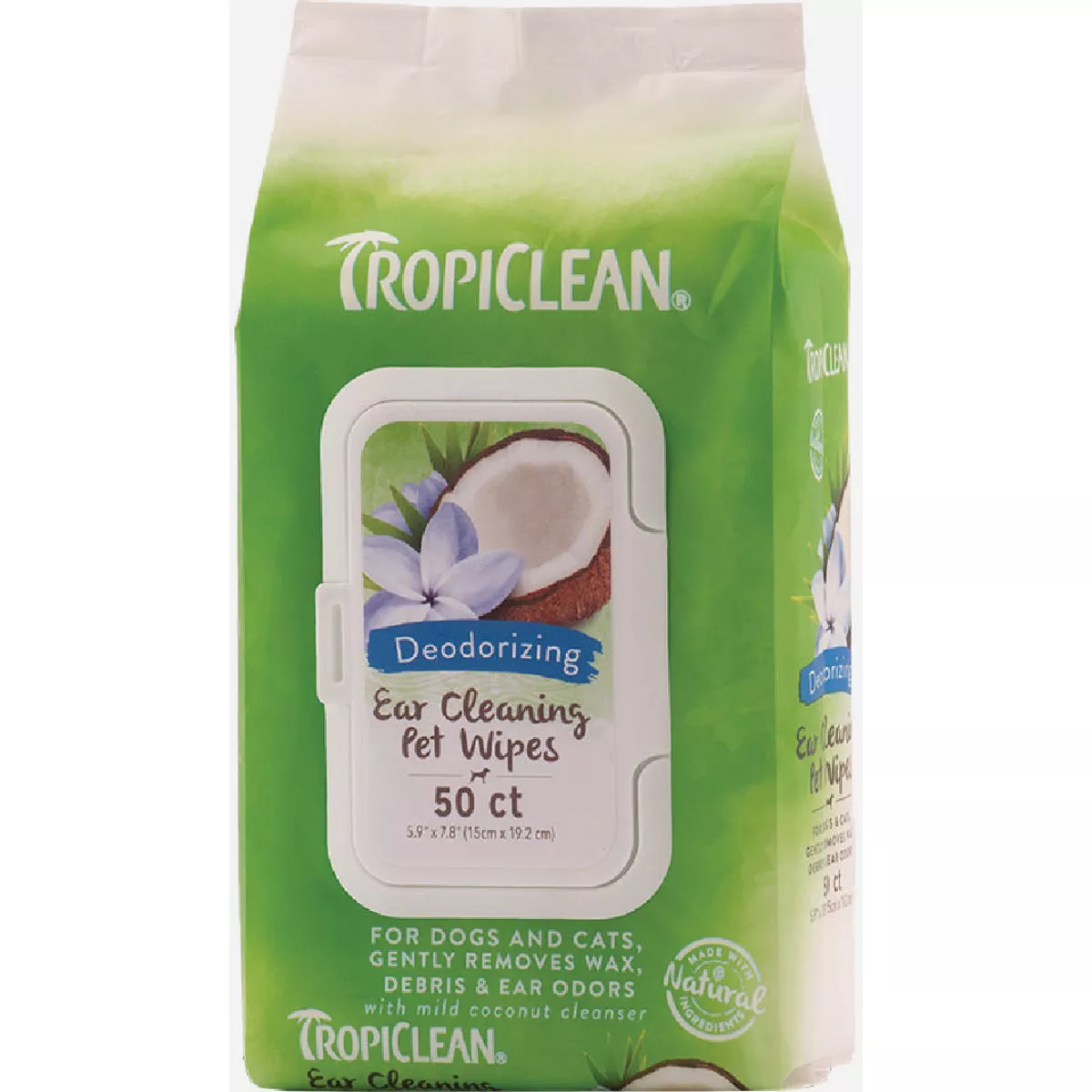 Tropiclean 50 Ct. Dog & Cats Ear Wipes