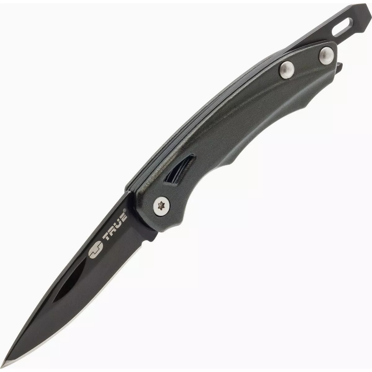 True Utility 1.5 In Drop Point 420 Black Oxide Aluminum-Slipjoint Pocket Knife