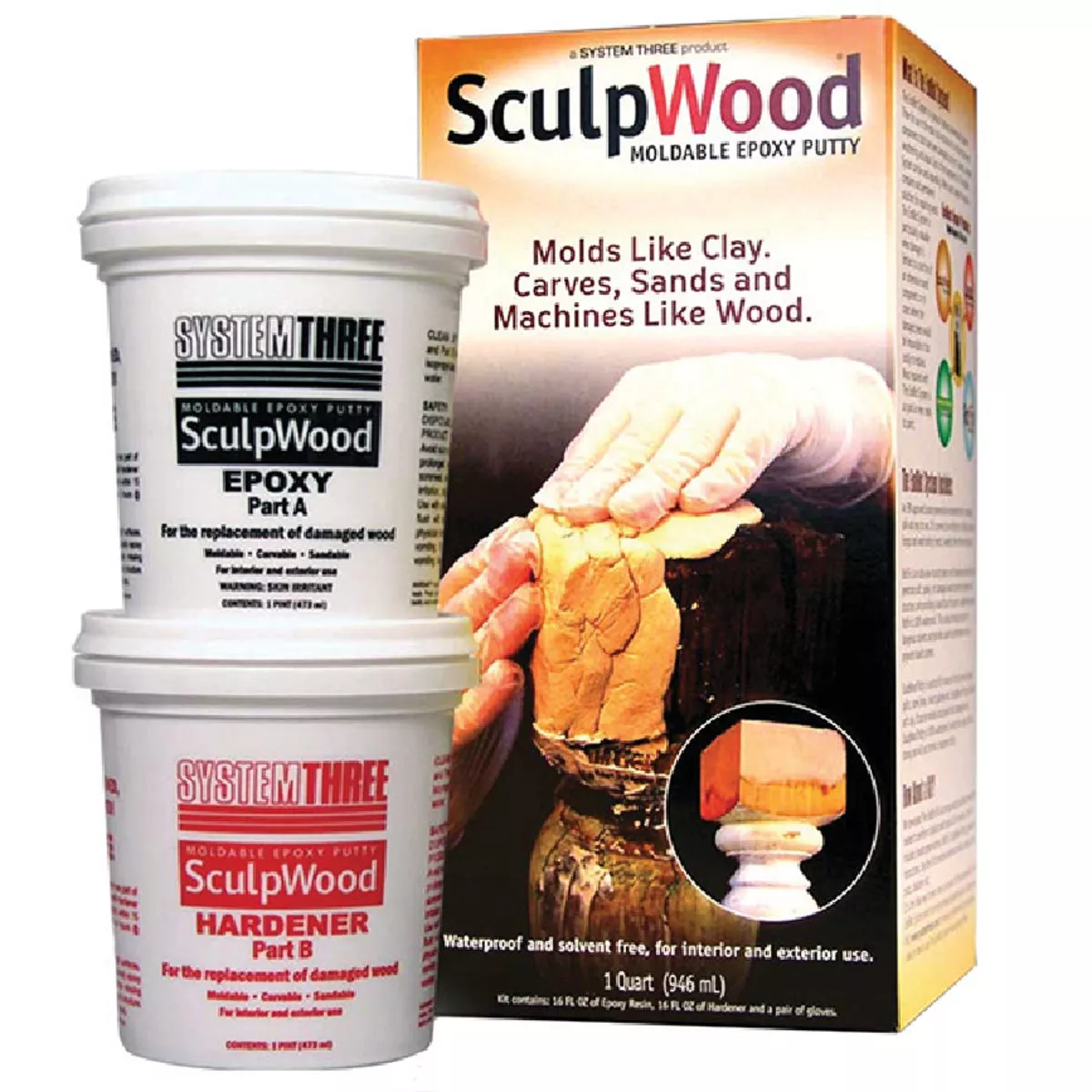 System Three SculpWood 1 Qt. Epoxy Paste, 406-375