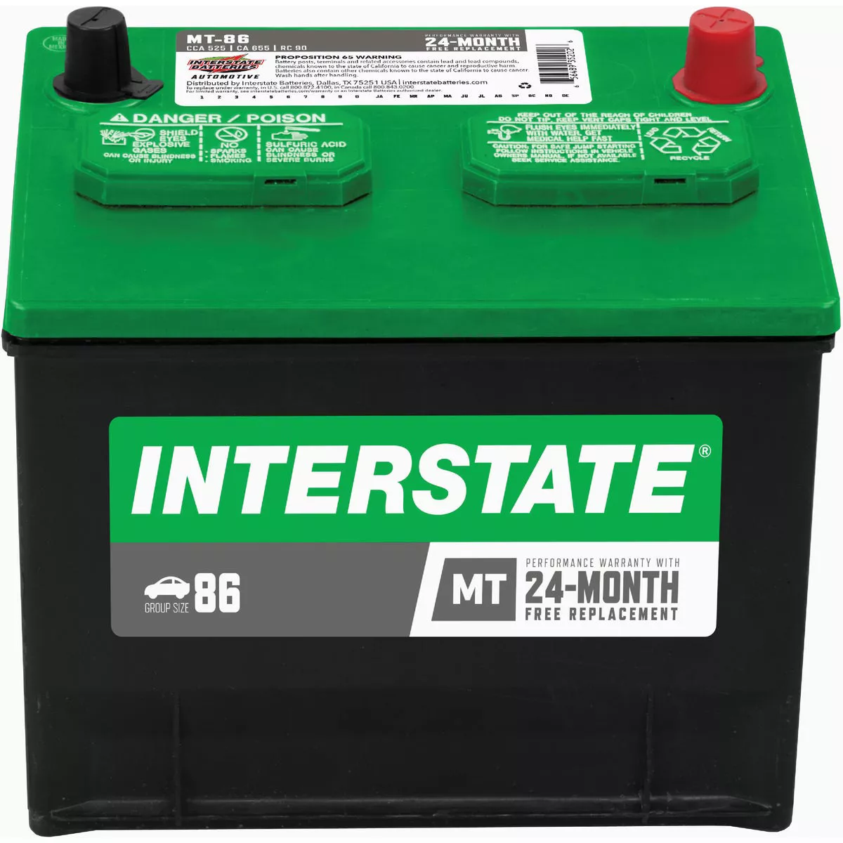 Interstate Batteries 12-Volt 525CCA 90RC 655CA Automotive Battery, Top Post