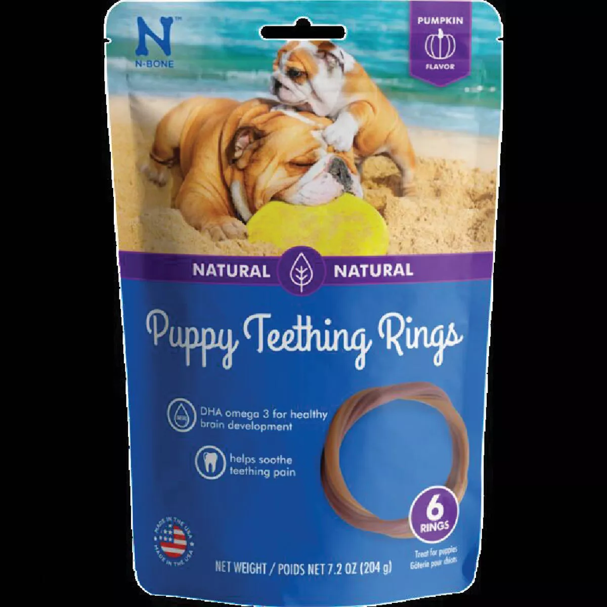 N-Bone Pumpkin Puppy Teething Ring (6-Pack)