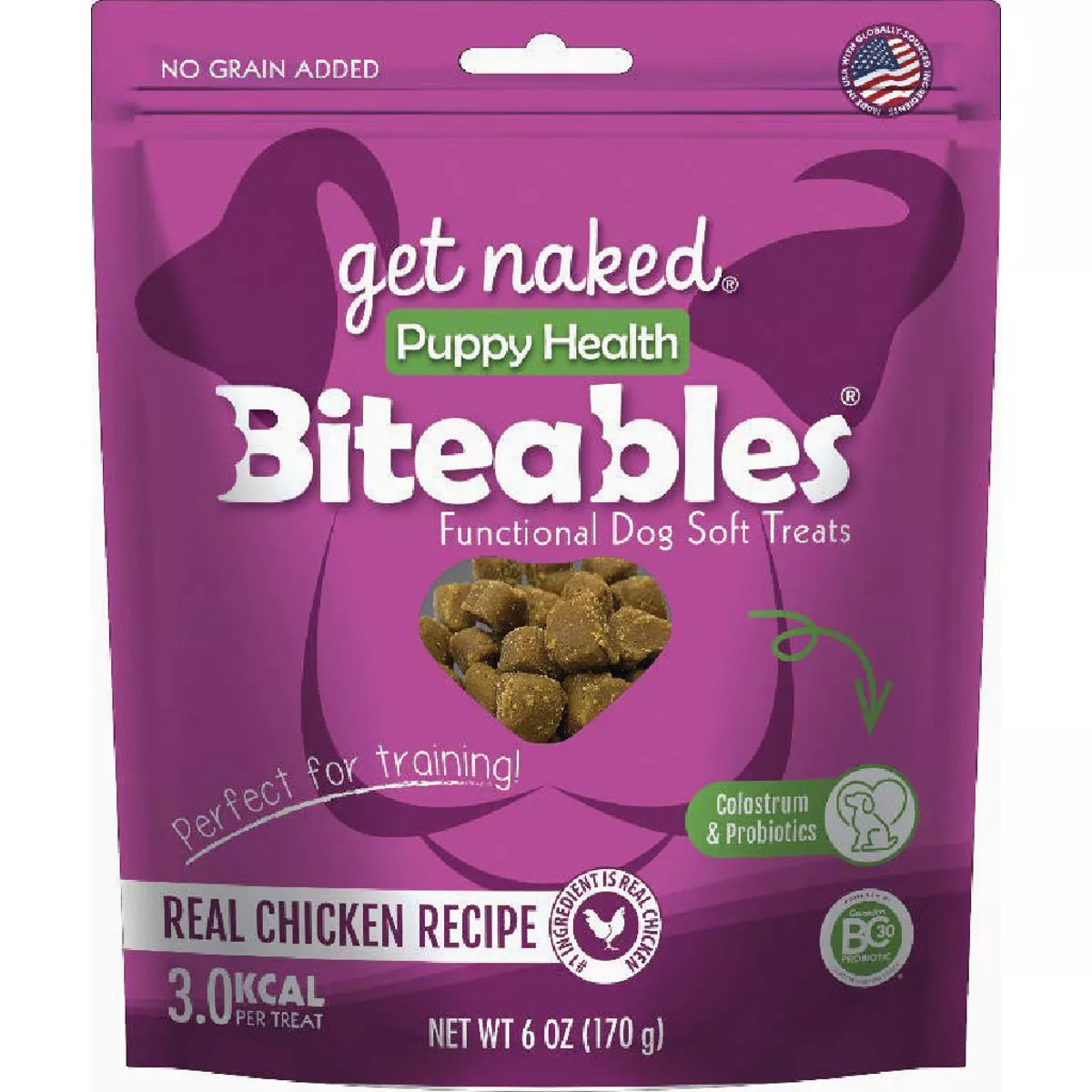 Get Naked Chicken Recipe Puppy Health Biteables Functional Dog Soft Treats (6 Oz.)