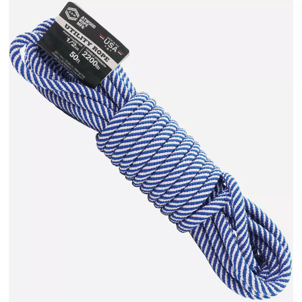 Atwood Rope 1/2 In. x 50 Ft. Diamond Braided Polypropylene Utility Rope