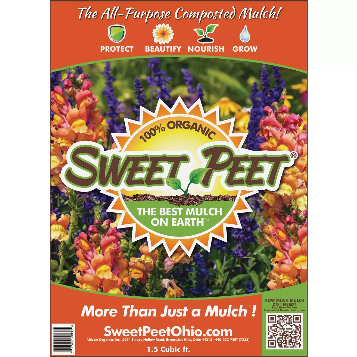 Sweet Peet 1.5 Cu. Ft. 100% Organic All-Purpose Composted Mulch
