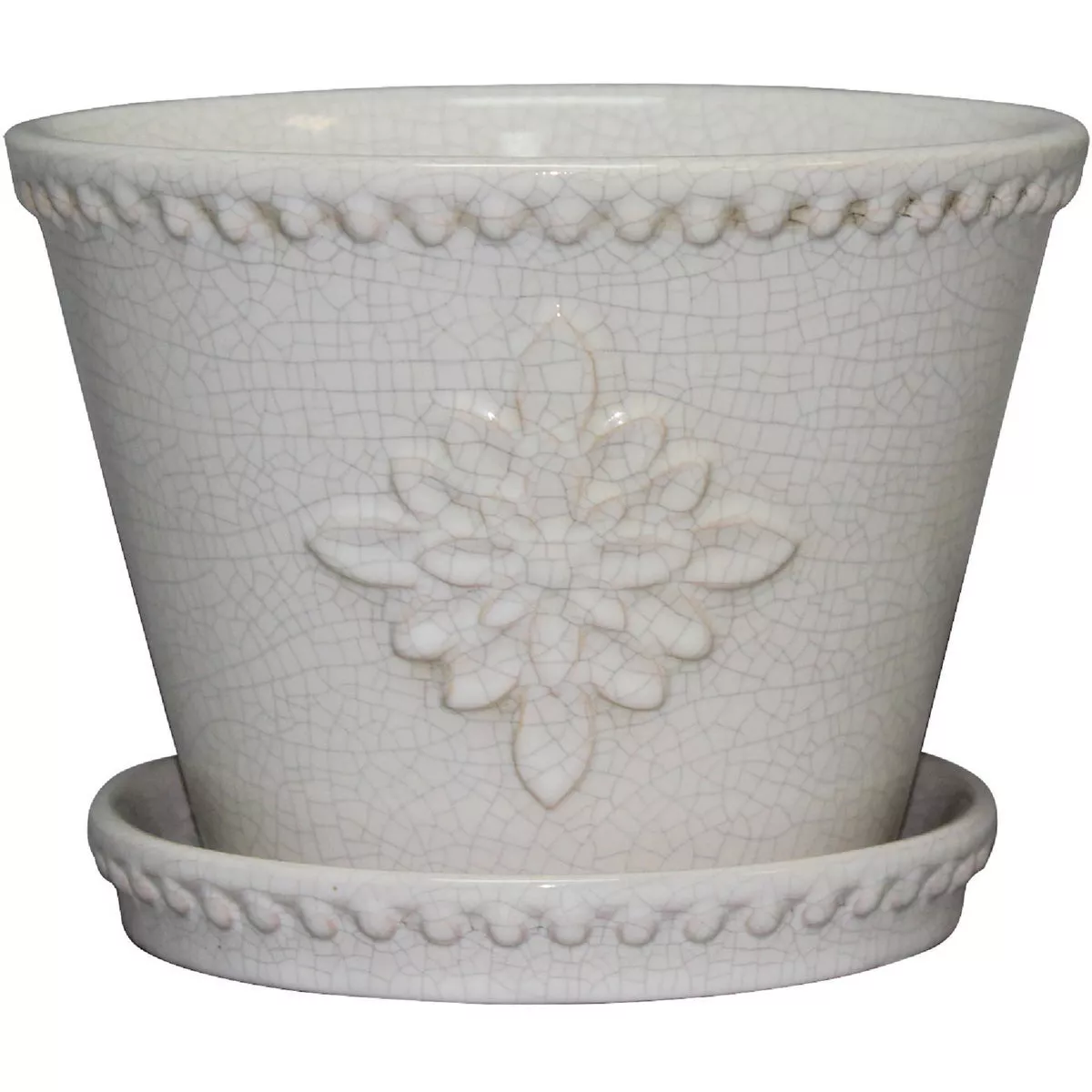 ATT Southern Lorna 12 In. Ceramic Pearl White Planter