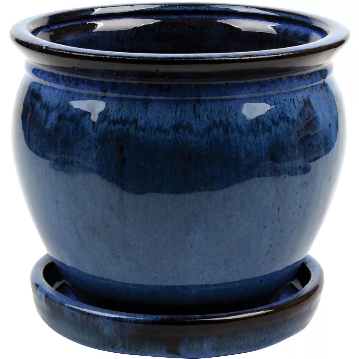 ATT Southern Wisteria 12 In. Ceramic Dripping Blue Planter-