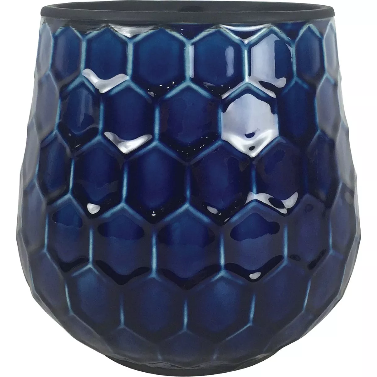 ATT Southern Honeycomb 8 In. Ceramic Cobalt Blue Planter