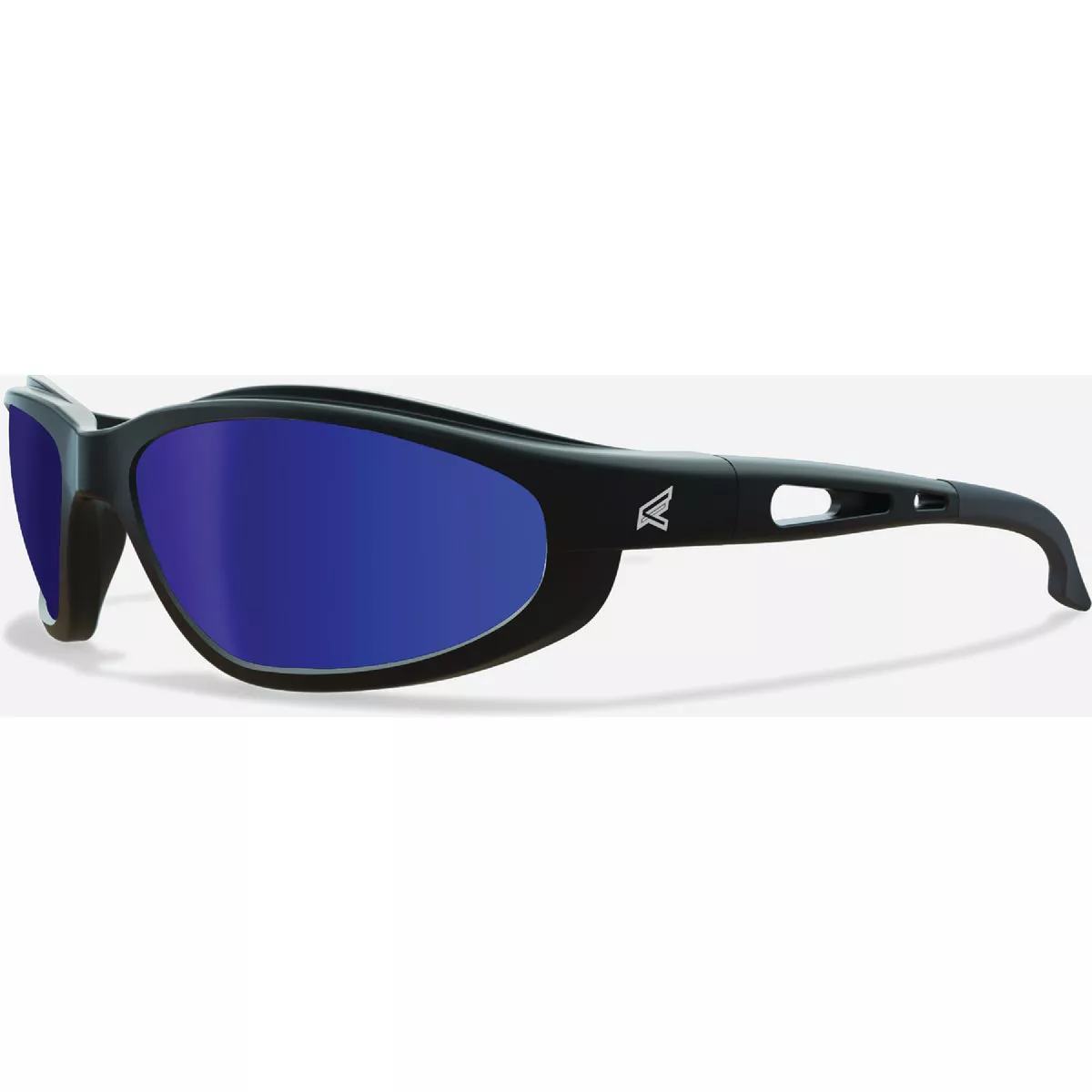 Edge Eyewear Dakura Black Frame Safety Glasses with Blue Mirror Lenses