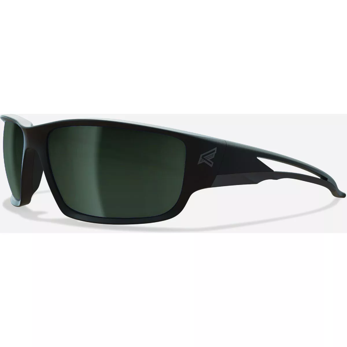 Edge Eyewear Kazbek Black Frame Safety Glasses with Polarized G-15 Silver Mirror Lenses