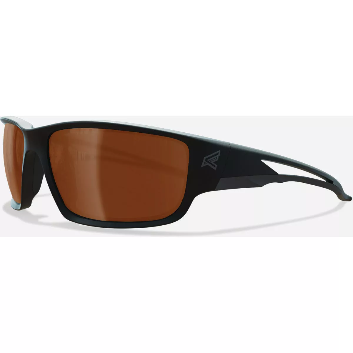 Edge Eyewear Kazbek Black Frame Safety Glasses with Polarized Copper "Driving" Lenses-