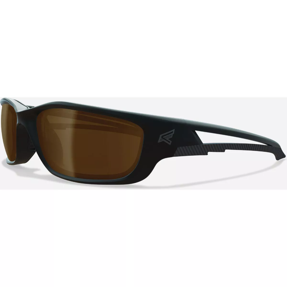 Edge Eyewear Kazbek XL Black Frame Safety Glasses with Polarized Copper "Driving" Lenses