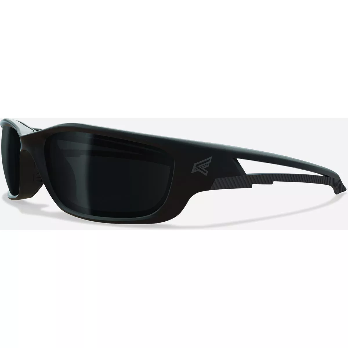 Edge Eyewear Kazbek XL Black Frame Safety Glasses with Polarized Smoke Lenses