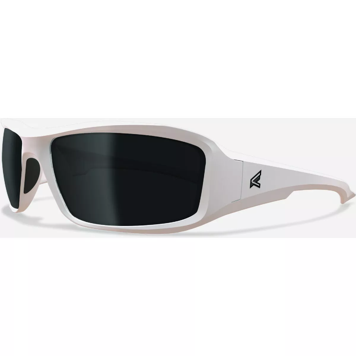 Edge Eyewear Brazeau White Frame Safety Glasses with Polarized Smoke Lenses