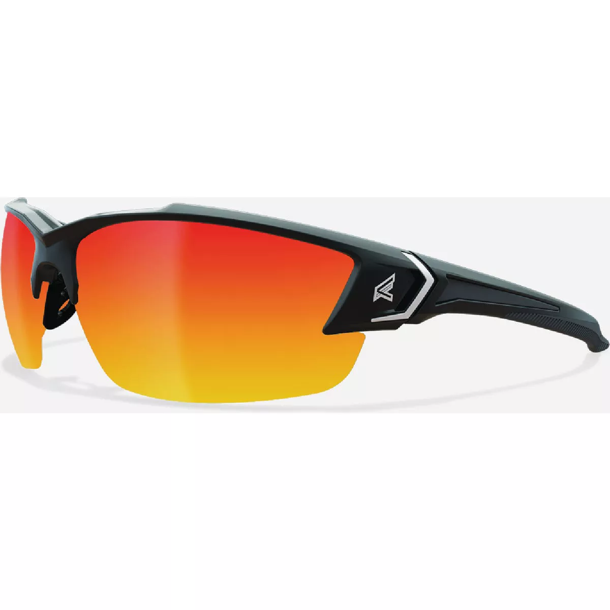 Edge Eyewear Khor G2 Black Frame Safety Glasses with Aqua Precision Red Mirror Lenses