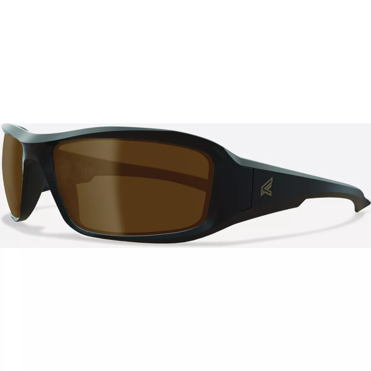 Edge Eyewear Brazeau Matte Black Frame Safety Glasses with Polarized Copper Lenses