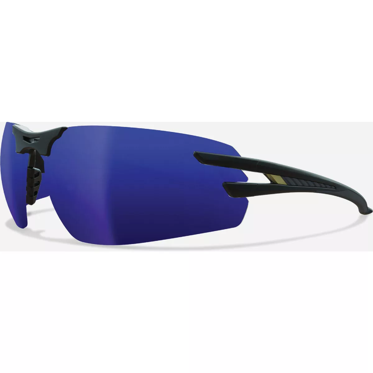 Edge Eyewear Salita Black Frame Safety Glasses with Aqua Precision Blue Mirror Lenses