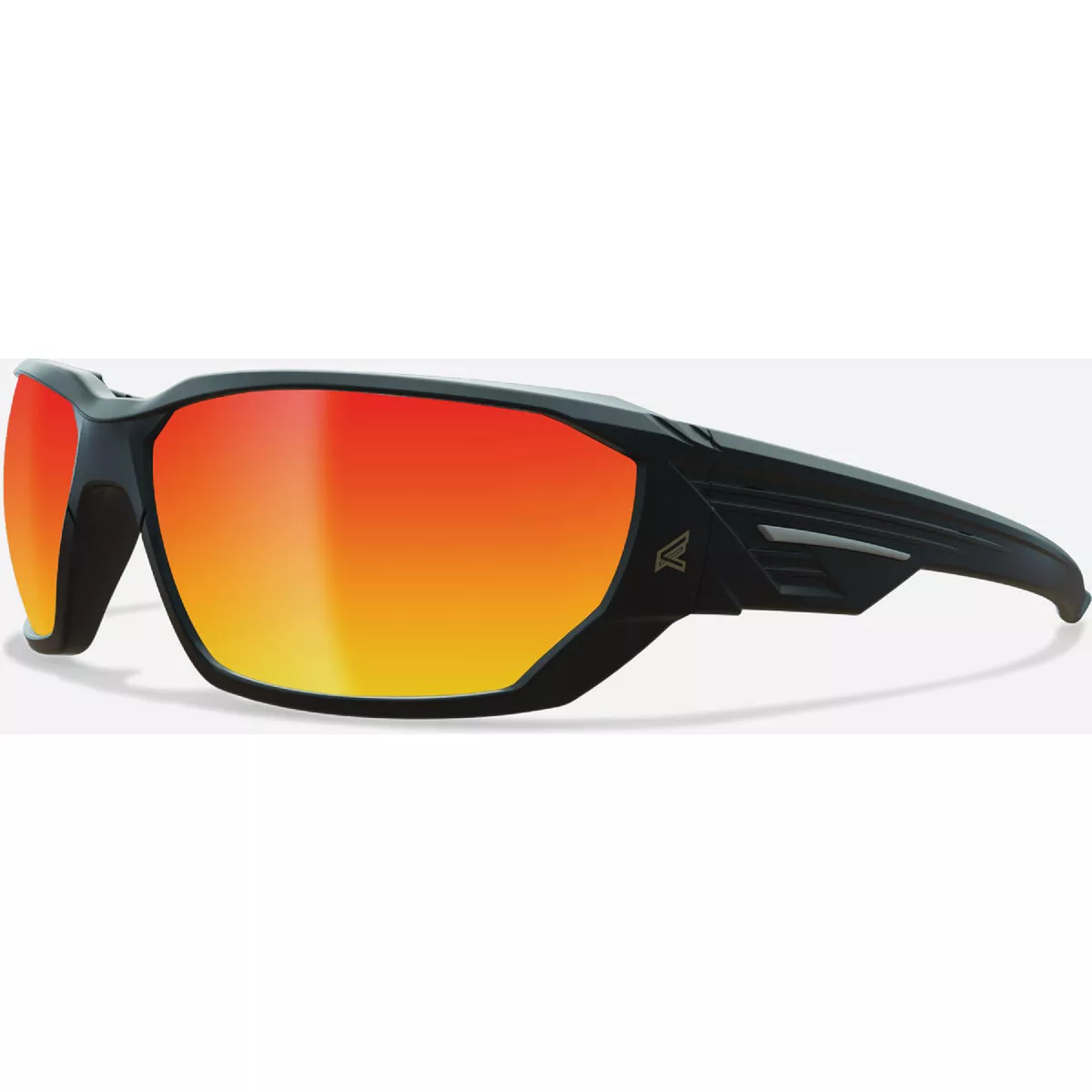 Edge Eyewear Dawson Black Frame Safety Glasses with Aqua Precision Red Mirror Lenses