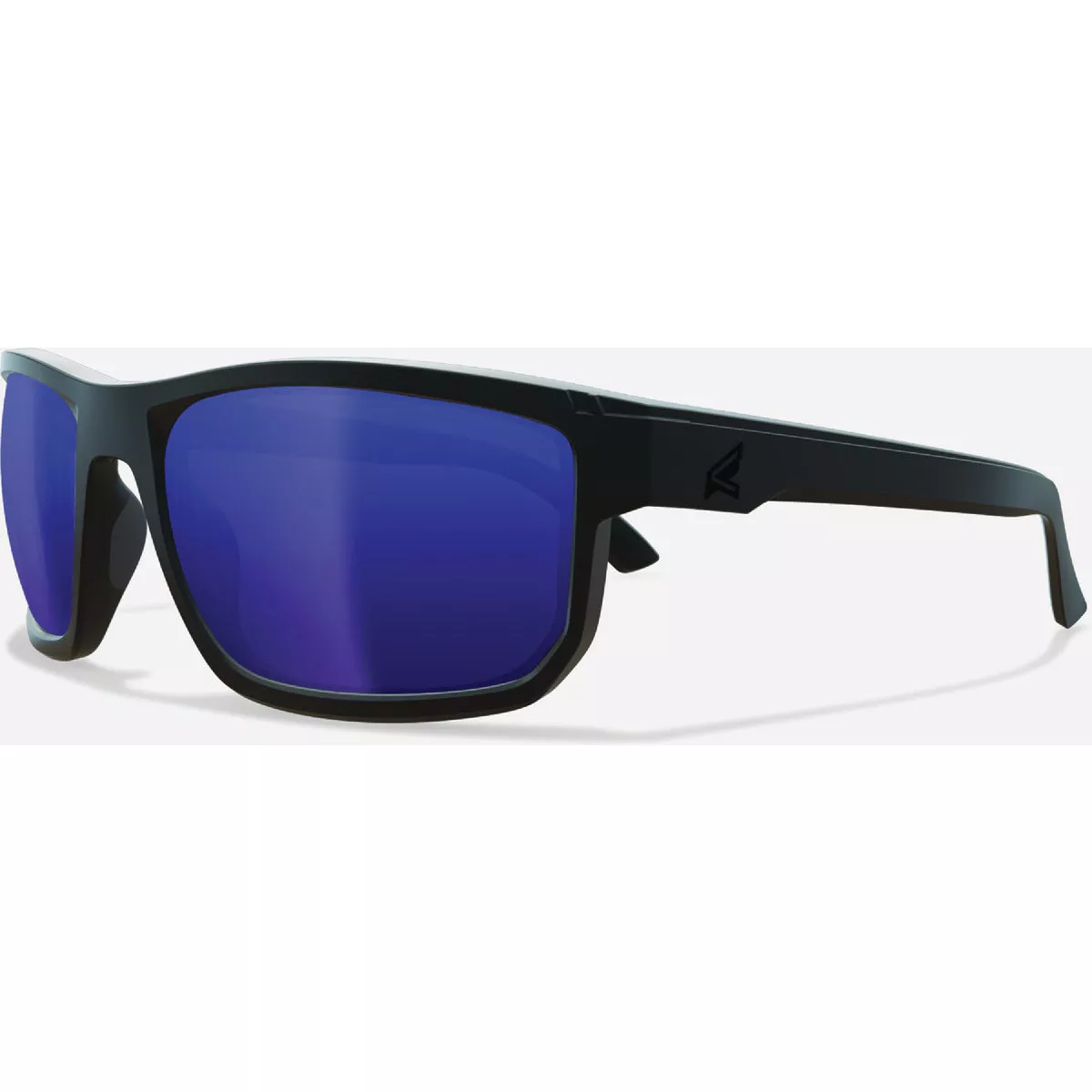 Edge Eyewear Defiance Black Frame/ Polarized Aqua Precision Blue Mirror Lenses