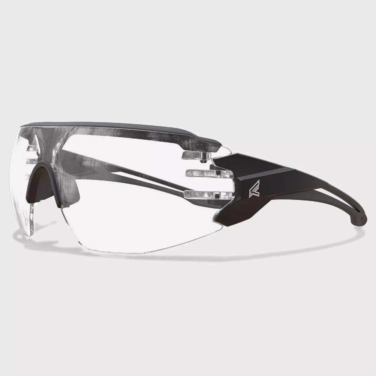 Edge Eyewear Taven Black Frame with Gray TPR/ Vapor Shield Clear Lenses