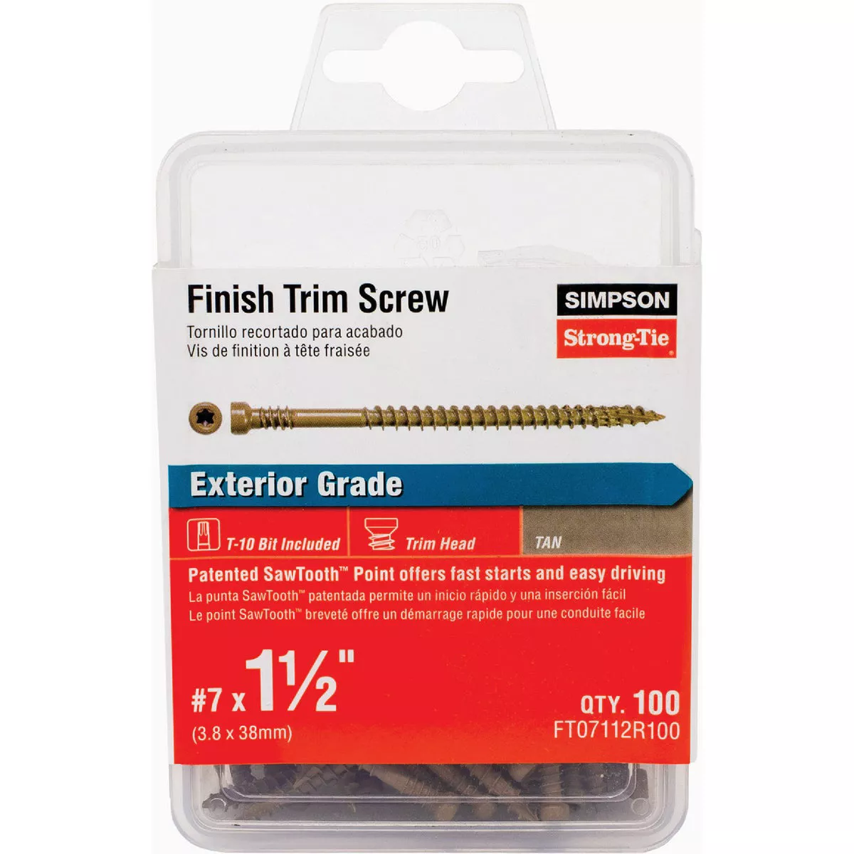 Simpson Strong-Tie Quik Guard #7 x 1-1/2 In. T10 Trim Head Tan Trim ...