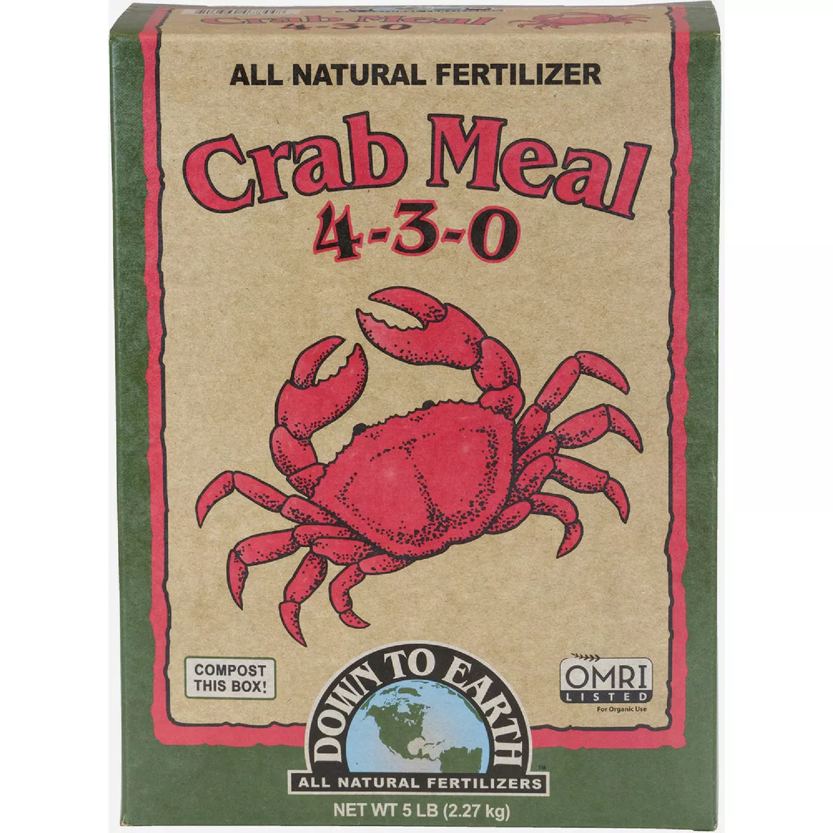 Down To Earth 5 Lb. 4-3-0 Crab Meal
