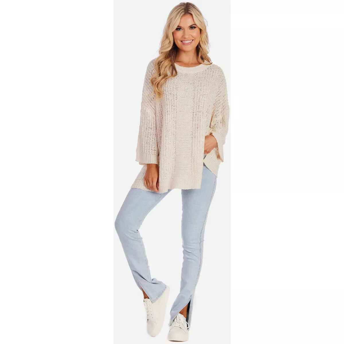 Mudpie Women's One Size Fits All Light Blue Thatcher Sweater