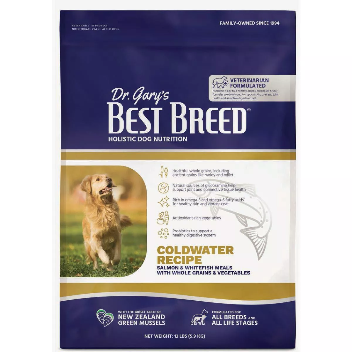 Dr. Gary's Best Breed 13 Lb. Coldwater Recipe Dry Dog Food