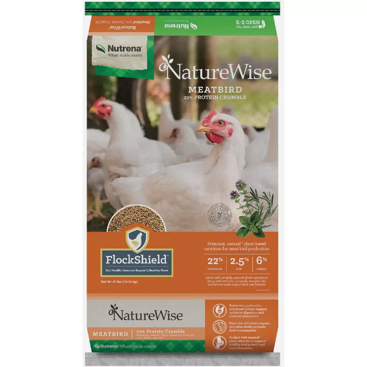 Nutrena NatureWise Meatbird Feed Crumble, 40 Lb.