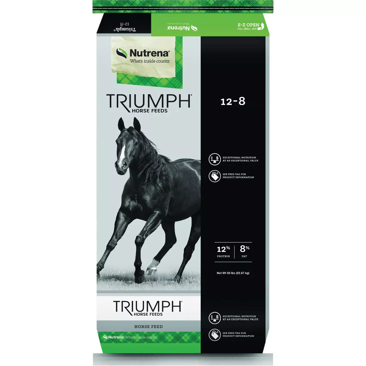 Nutrena Triumph Southeast 12/8 Pellet Horse Feed, 50 Lb.