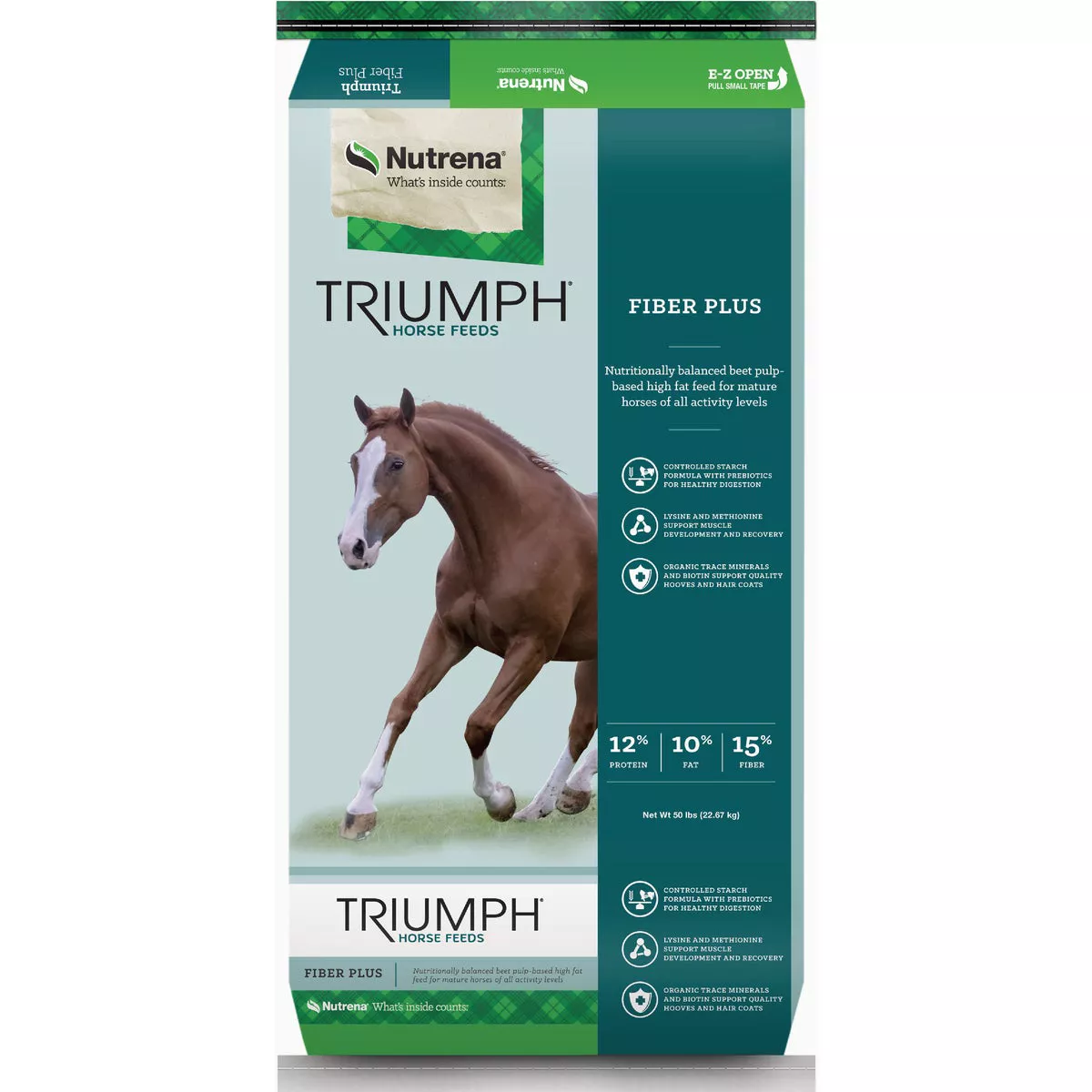 Nutrena Triumph Fiber Plus Horse Feed, 50 Lb.