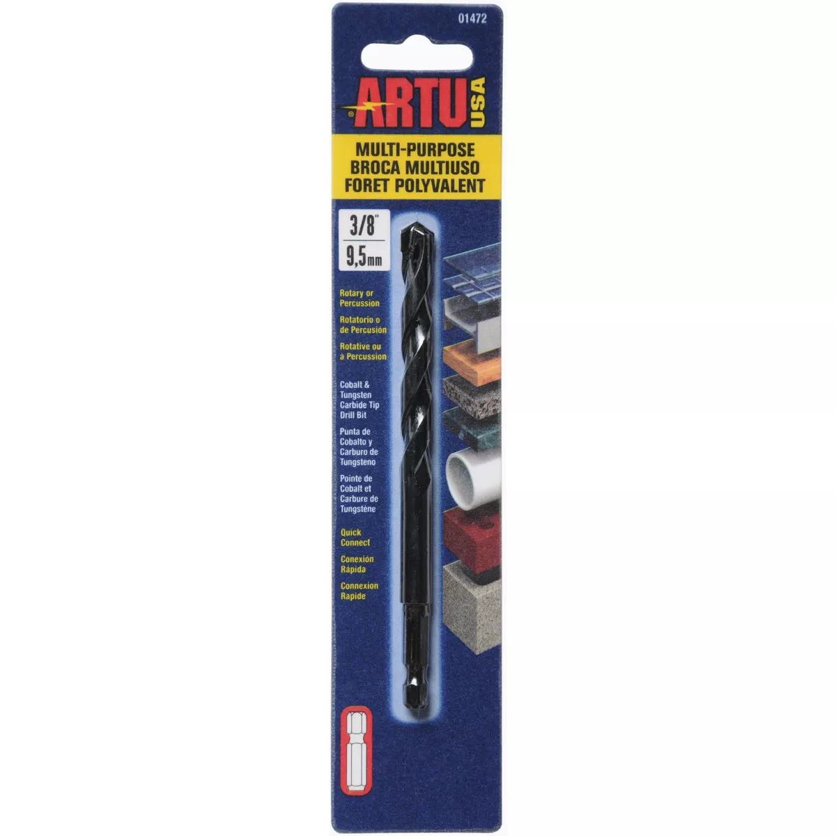 ARTU 3/8 In. x 5-1/4 In. Quick Connect Masonry Drill Bit-