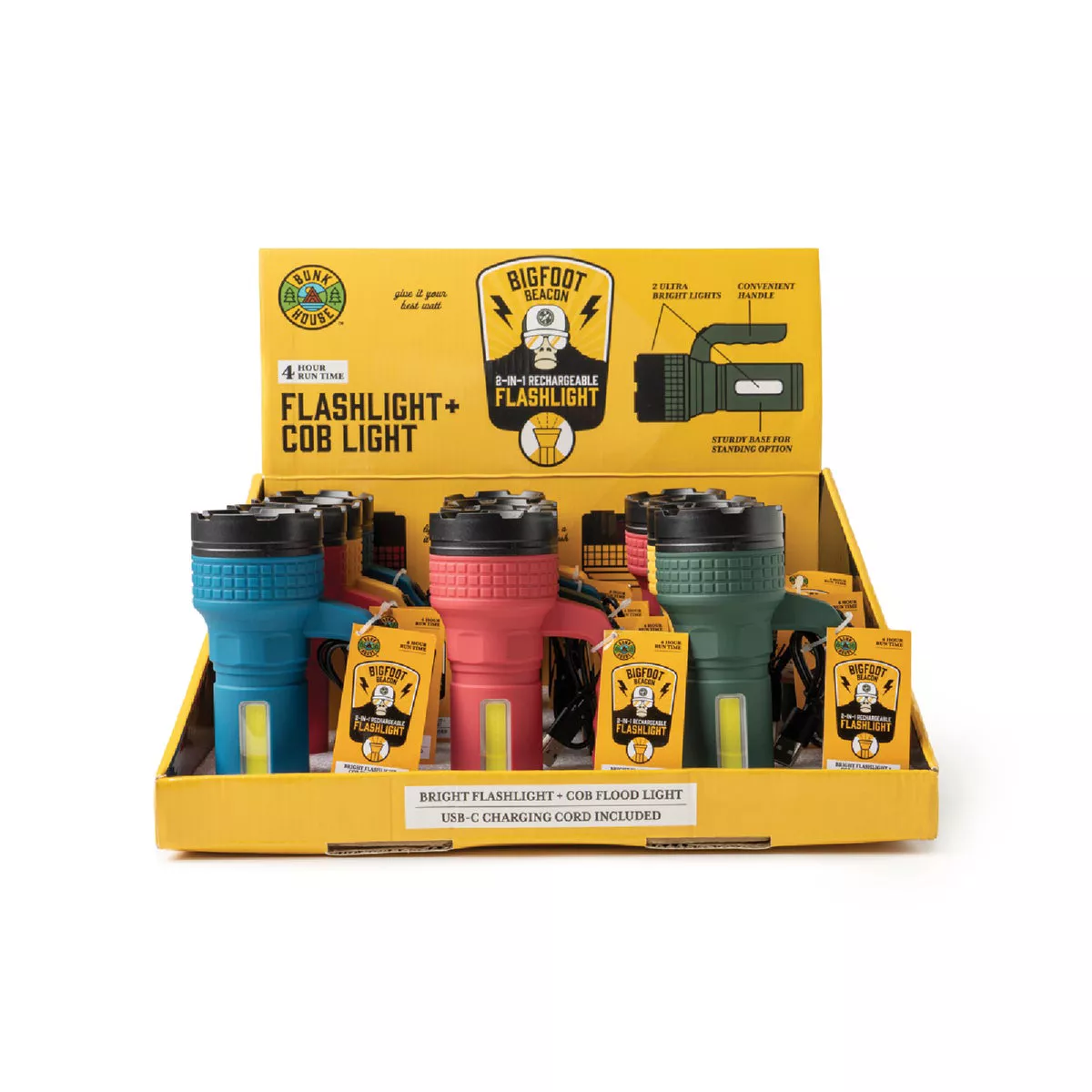 best 2 in 1 rechargable flashlight Bunkhouse Bigfoot Beacon 2-In-1 Rechargeable Flashlight