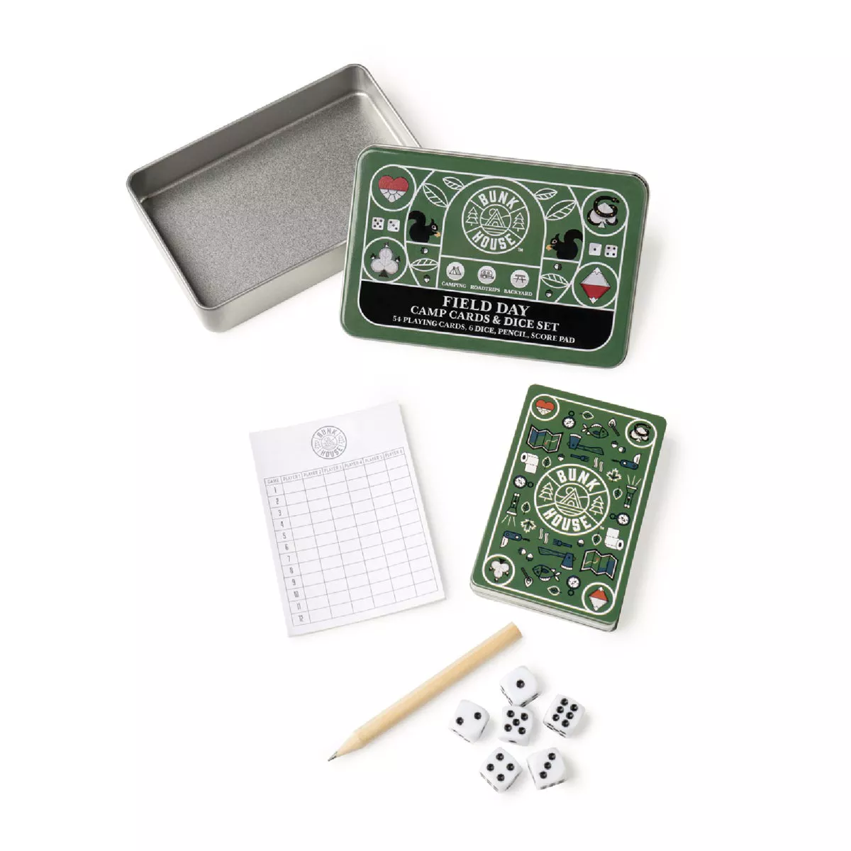 Bunkhouse Field Day Camp Cards & Dice Set