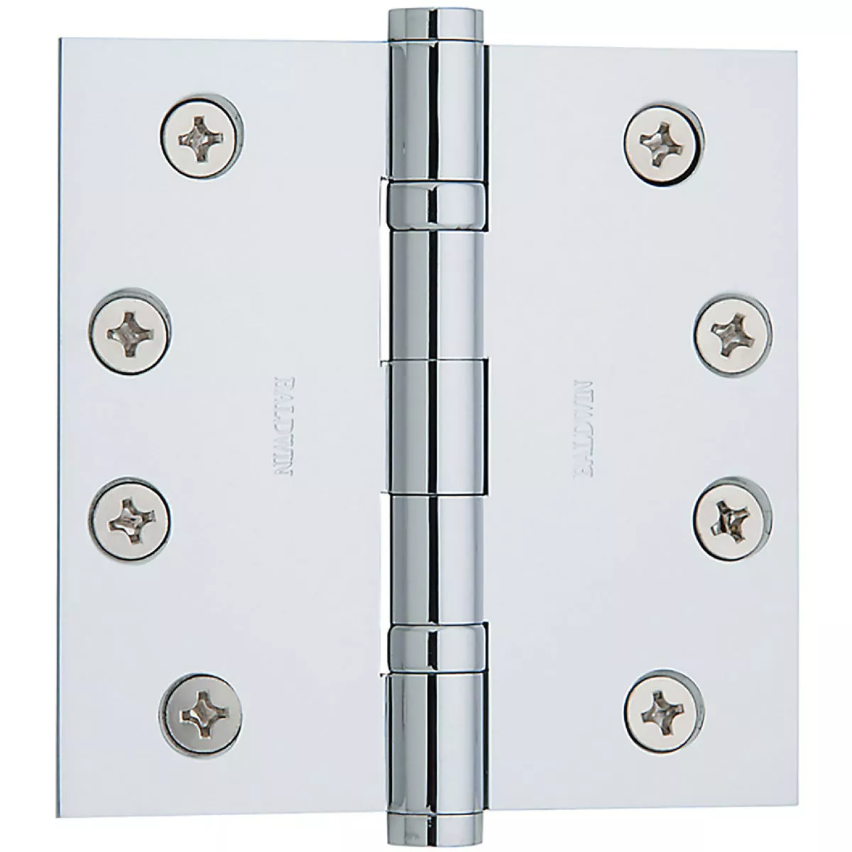 Baldwin Estate Series Hinge - 4" Ball Bearing Full Mortise Square Corner - Polished Chrome-