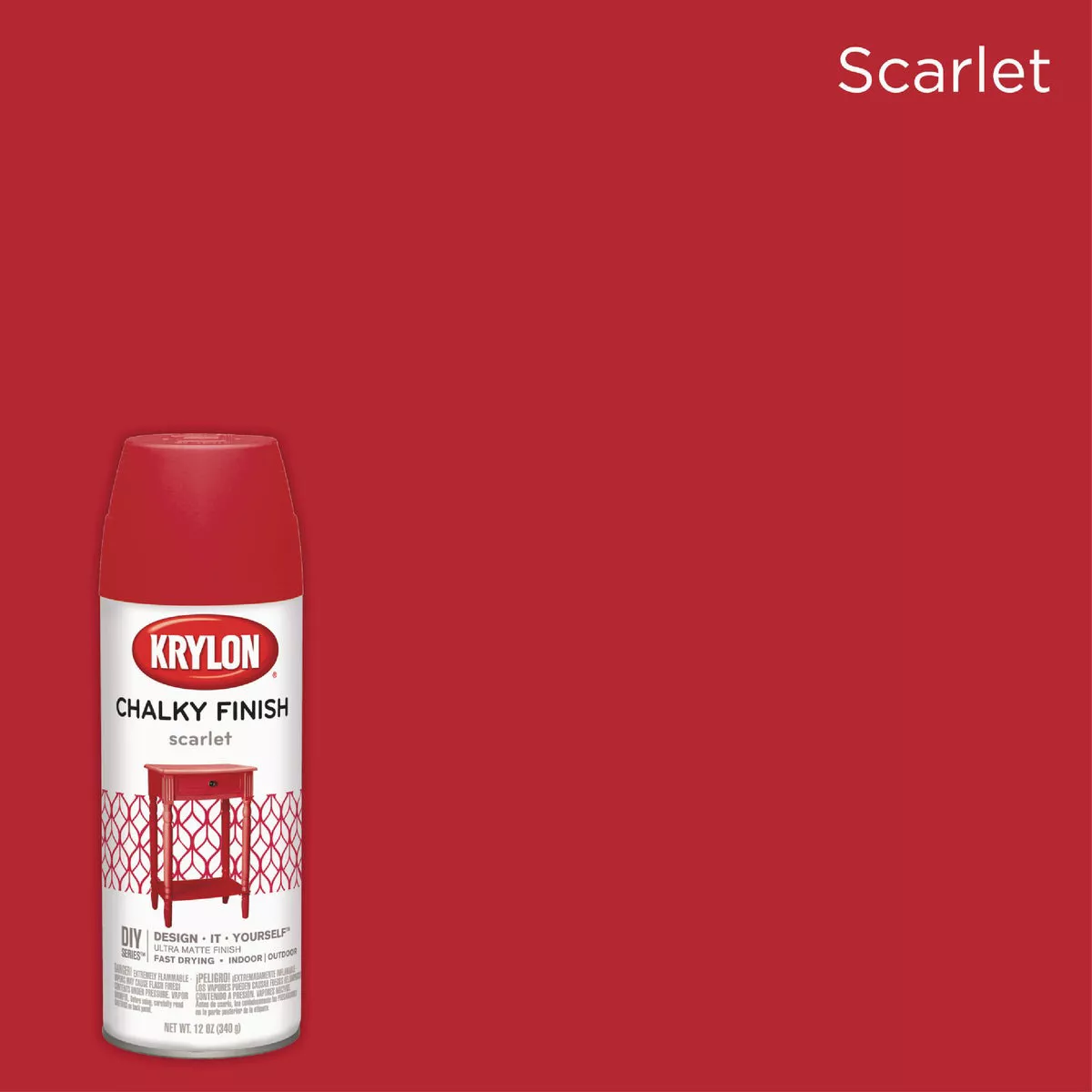 Krylon CHALKY FINISH 12 Oz. Matte Chalk Spray Paint, Scarlet