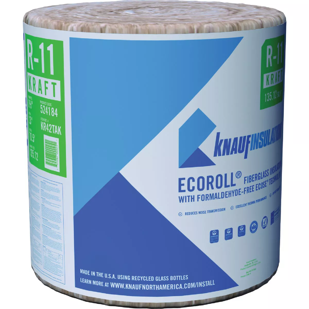 Knauf R11 K 3.5 In. x 23 In. x 70.5 In. Fiberglass Roll Insulation-