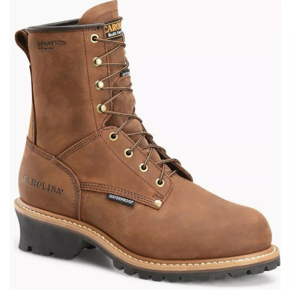 Carolina Elm Men's 14/2E Brown 8 In. Waterproof Insulated Logger Work Boot