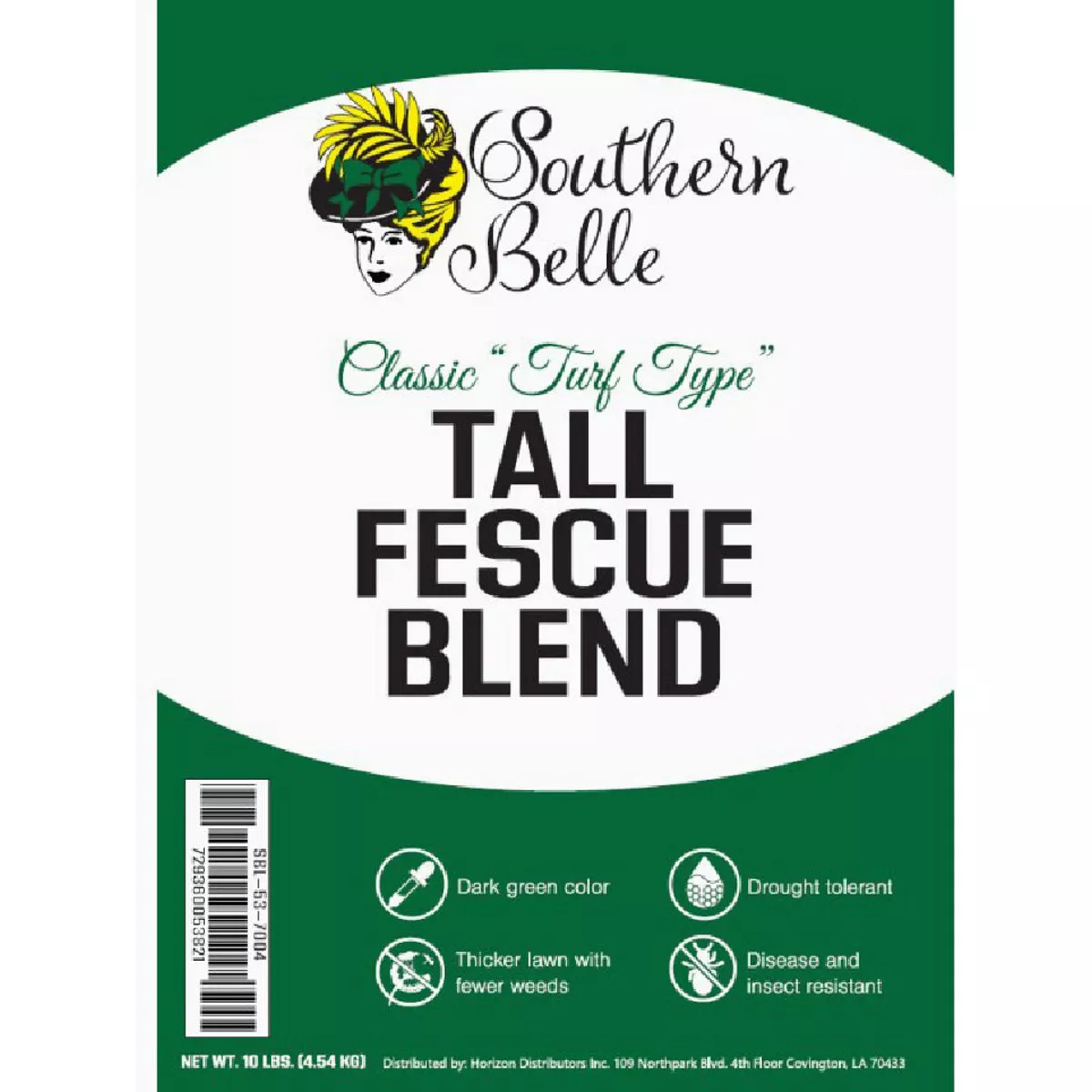 Southern Belle 10 Lb. Classic Turf-Type Tall Fescue Blend Grass Seed-